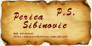 Perica Sibinović vizit kartica